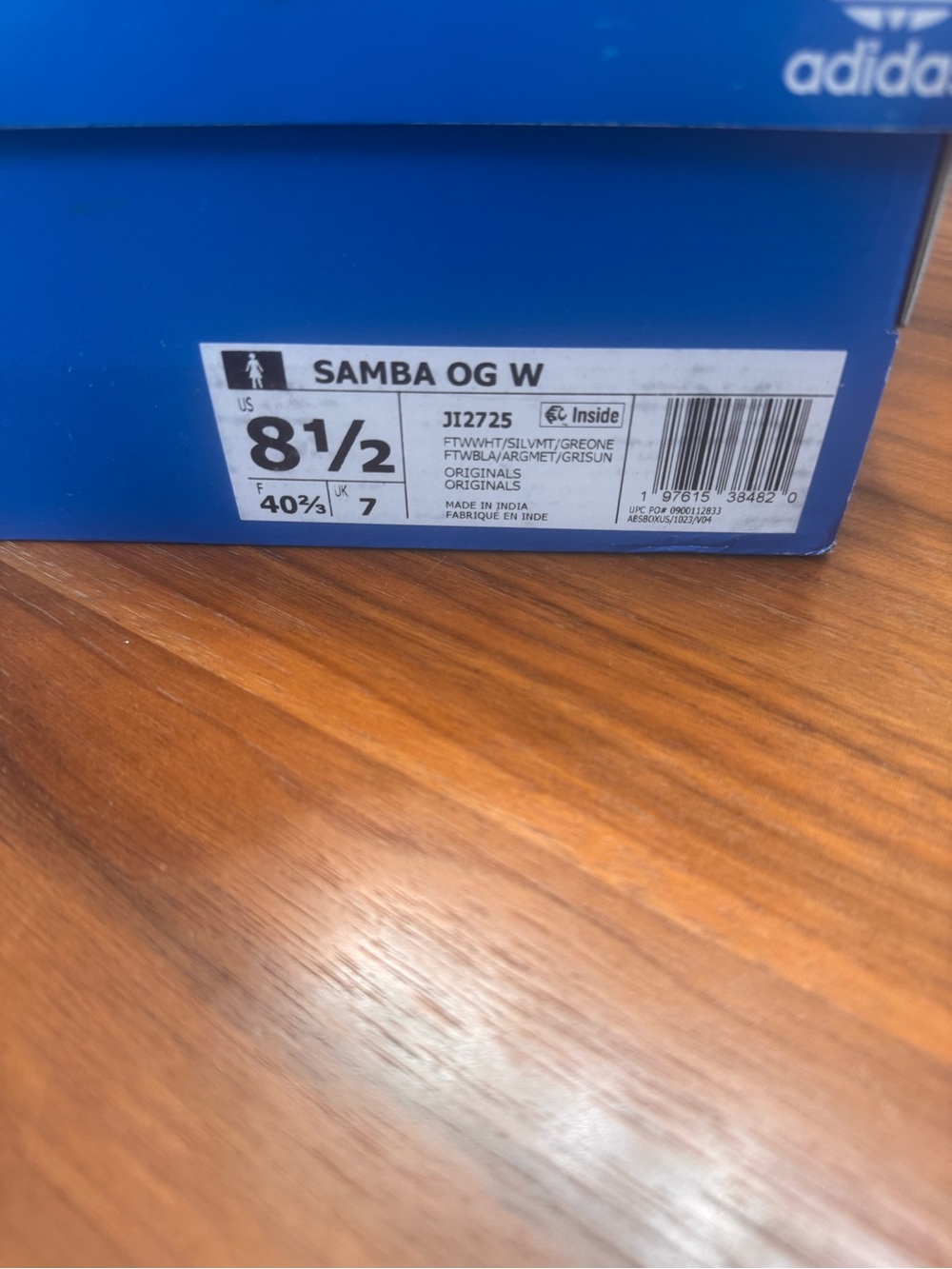 adidas White Sneakers with Silver Stripes and Gum Sole - Picture 2 of 4